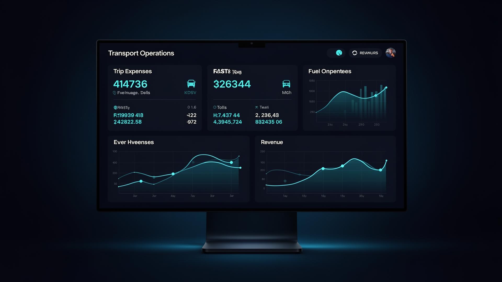 Transport operations dashboard with FASTag and trip expenses