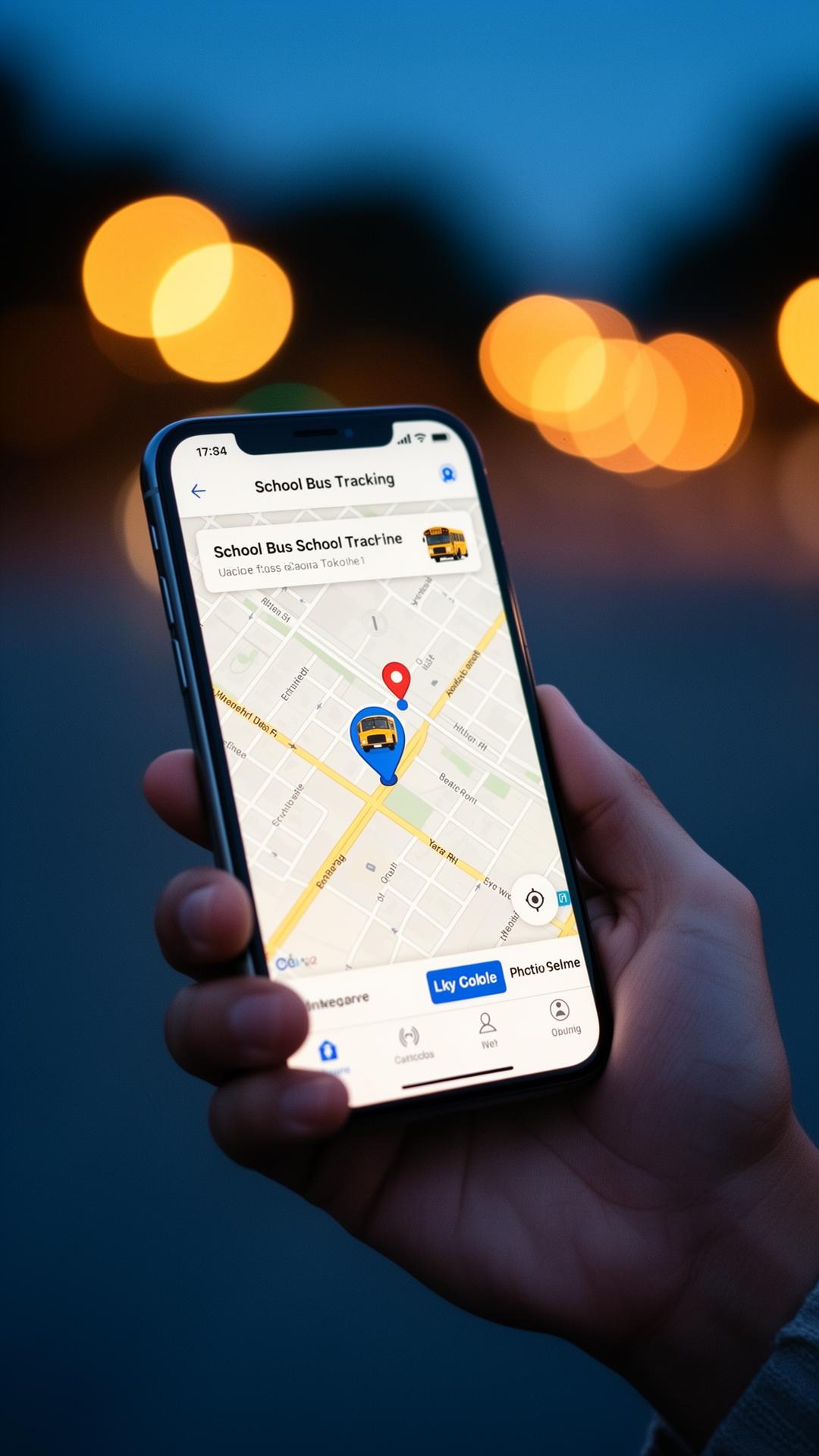 Parent tracking school bus on a smartphone app