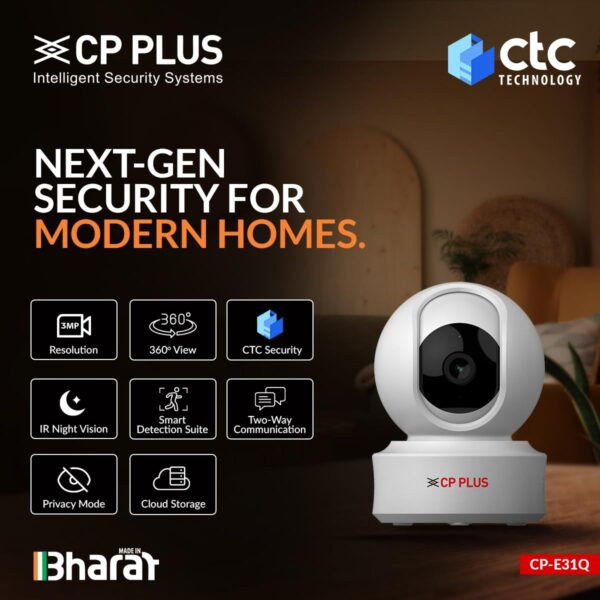 CP PLUS CP-E31Q 3MP Wifi Smart CCTV Camera - Image 2